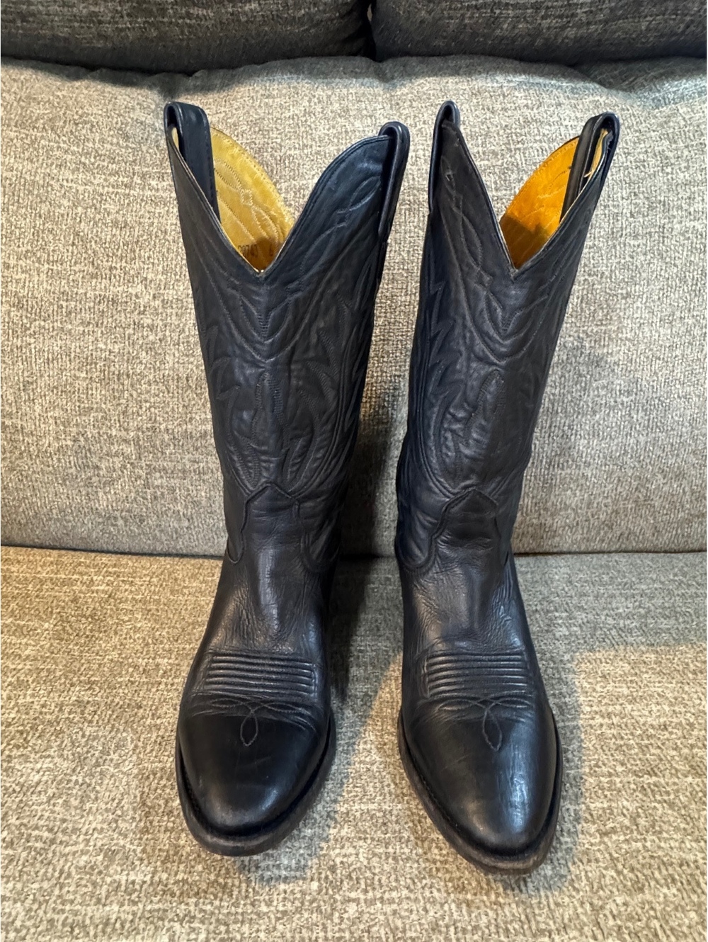 Classic Nocona Women’s black Deertan leather cowboy boots #7501 Size 6B